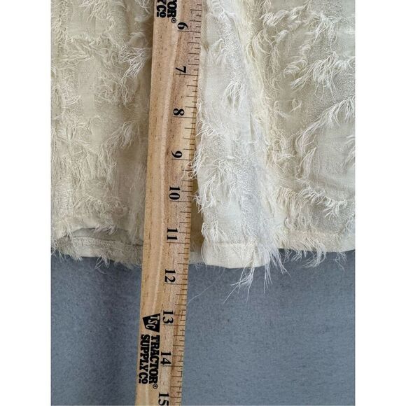 NWT Böhme Womens Cream Feather Sheer Short Sleeve Midi Dress Size Large - Picture 7 of 9